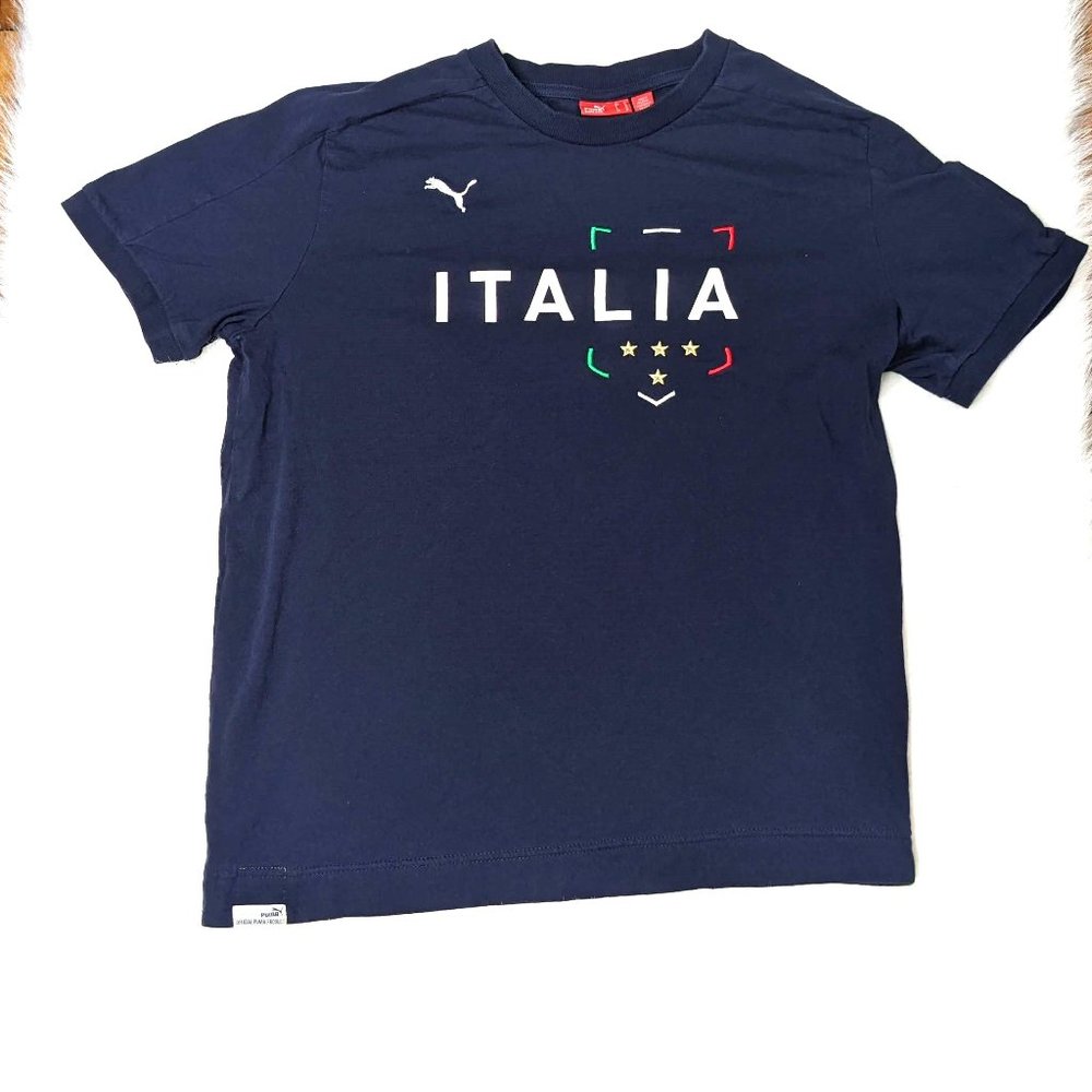 Puma Italia 100% Cotton T-Shirt, Blue, M